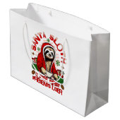 Santa Sloth Schlackenkaffee Große Geschenktüte (Rückseite Schrägansicht)