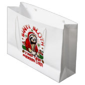 Santa Sloth Schlackenkaffee Große Geschenktüte (Vorderseite Schrägansicht)