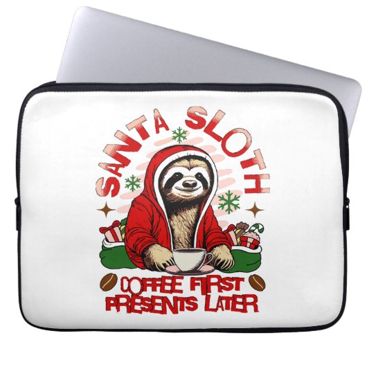 Santa Sloth Schlackenkaffee Laptopschutzhülle (Vorderseite)