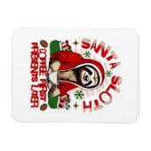 Santa Sloth Schlackenkaffee Magnet (Horizontal)