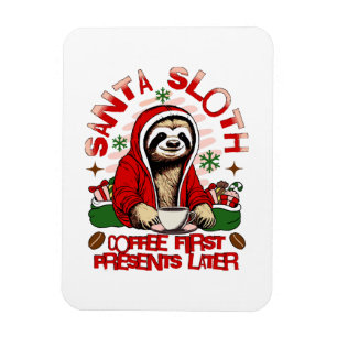 Santa Sloth Schlackenkaffee Magnet
