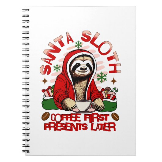 Santa Sloth Schlackenkaffee Notizblock (Vorderseite)