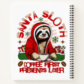 Santa Sloth Schlackenkaffee Notizblock (Rückseite)