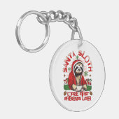Santa Sloth Schlackenkaffee Schlüsselanhänger (Vorderseite links)