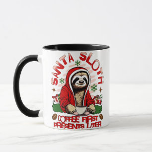 Santa Sloth Schlackenkaffee Tasse