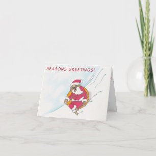 Santa Sloth schlief steil ab Feiertagskarte