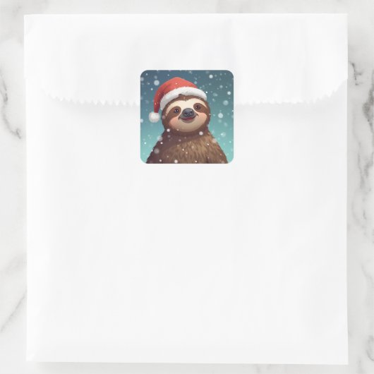 Santa Sloth, Stickers (Tasche)