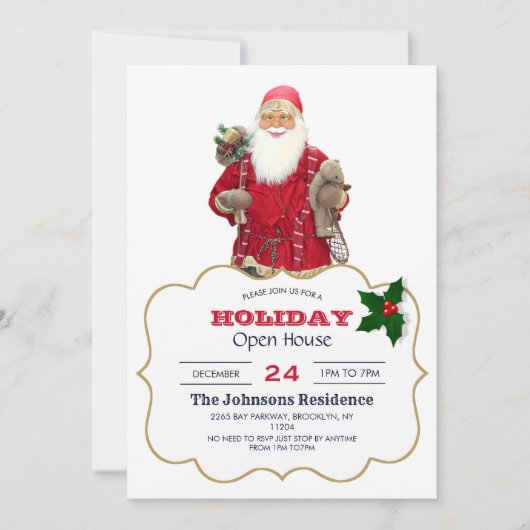 Santa Smiling Einladung (Vorderseite)