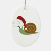 Santa Snail Keramik Ornament (Vorne)