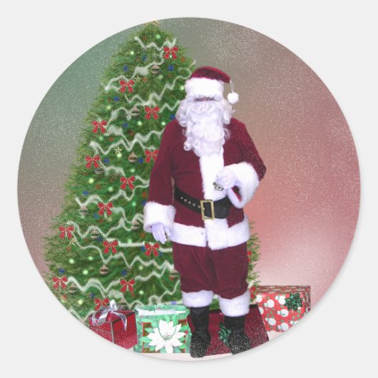 Santa Snow Globe Aufkleber (Vorderseite)