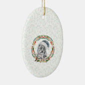 Santa Snow Leopard Keramik Ornament (Rechts)
