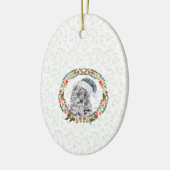 Santa Snow Leopard Keramik Ornament (Links)