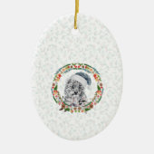 Santa Snow Leopard Keramik Ornament (Vorne)