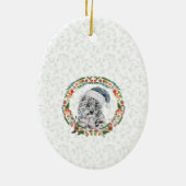 Santa Snow Leopard Keramik Ornament (Hinten)