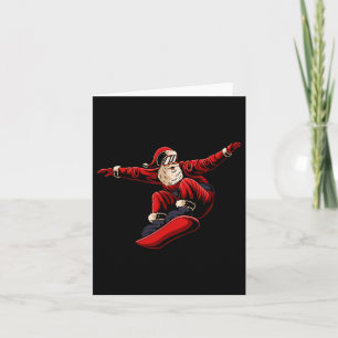 Santa Snowboarden Weihnachten Pajama Snowboard Spu Karte