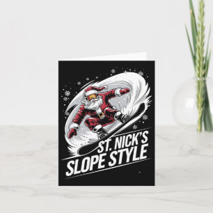 Santa Snowboarder St. Nicks Weihnachtsschnee im St Karte