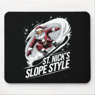 Santa Snowboarder St. Nicks Weihnachtsschnee im St Mousepad