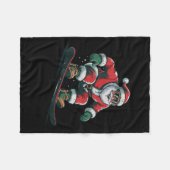 Santa Snowboarding Christmas Holiday Retro Vintage Fleecedecke (Vorderseite (Horizontal))