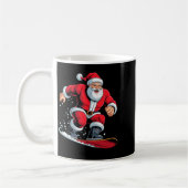 Santa Snowboarding Lover Funny Holiday Christmas X Kaffeetasse (Links)