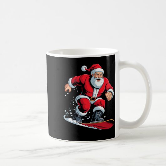 Santa Snowboarding Lover Funny Holiday Christmas X Kaffeetasse (Rechts)