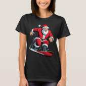 Santa Snowboarding Lover Funny Holiday Christmas X T-Shirt (Vorderseite)