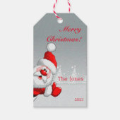 Santa Snowflake minimalistischer roter Brief Gesch Geschenkanhänger (Vorderseite)