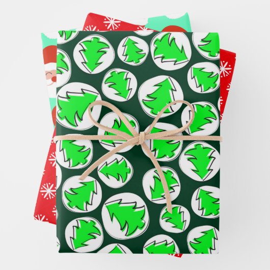 SANTA SNOWFLAKES AND BAUES WRAPPING PAPIER SHEETS (Beispiel)