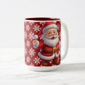 Santa Snowfloakes Zweifarbige Tasse (VorderseiteRechts)