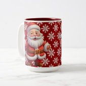 Santa Snowfloakes Zweifarbige Tasse (Vorderseite Links)