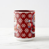 Santa Snowfloakes Zweifarbige Tasse (Mittel)