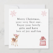 Santa Snowman Baby 1. Weihnachten Karte (Rückseite)