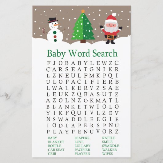 Santa,Snowman Baby Shooter Word Search Game (Vorderseite)