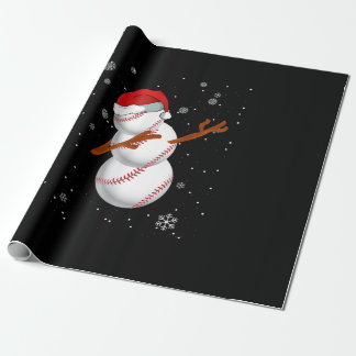 Santa Snowman Baseball Dabbing Herz Geschenkpapier