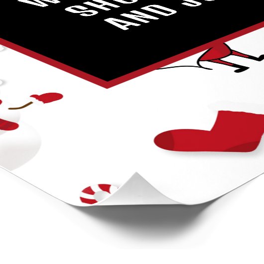 Santa & Snowman, Besuch Santa, QR Code Queue Poster (Ecke)