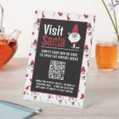 Santa & Snowman, Besuch Santa, QR Code Queue Sockelschild (In Situ)