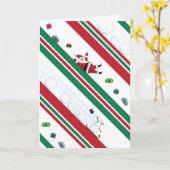 Santa & Snowman Christmas Stripes Karte (Gelbe Blume)