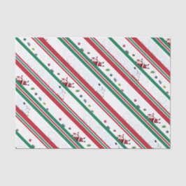 Santa & Snowman Christmas Stripes Seidenpapier