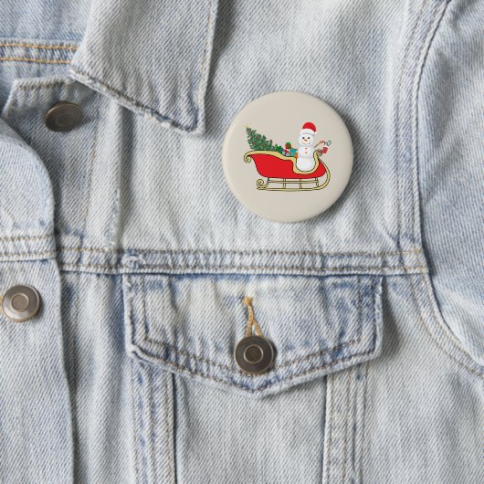Santa snowman distributing gifts button (Beispiel)