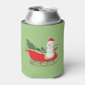 Santa snowman distributing gifts dosenkühler (Kanne Vorderseite)