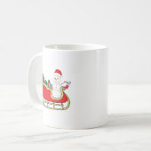 Santa snowman distributing gifts kaffeetasse (Vorderseite Links)