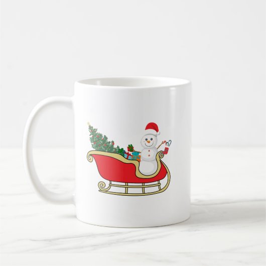 Santa snowman distributing gifts kaffeetasse (Links)