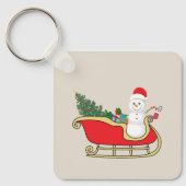 Santa snowman distributing gifts schlüsselanhänger (Vorderseite)