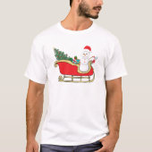 Santa snowman distributing gifts T-Shirt (Vorderseite)