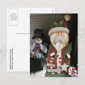 Santa & Snowman Feiertagspostkarte (Vorne/Hinten)