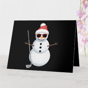 Santa Snowman Golf Ball Weihnachts Golfer Geschenk Karte