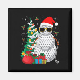 Santa Snowman Golf Ball Weihnachtsgolfer Magnet