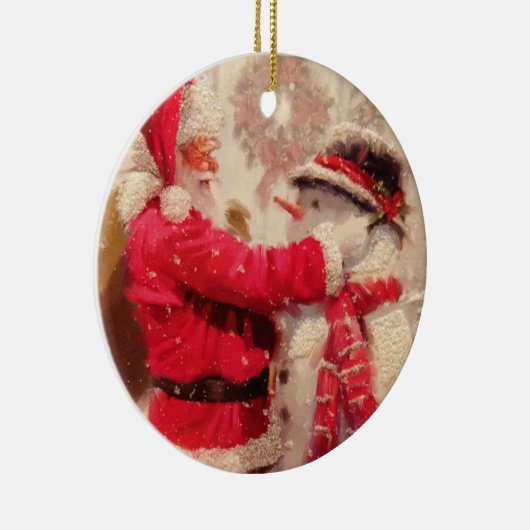 Santa & Snowman Ornament Round (Rechts)