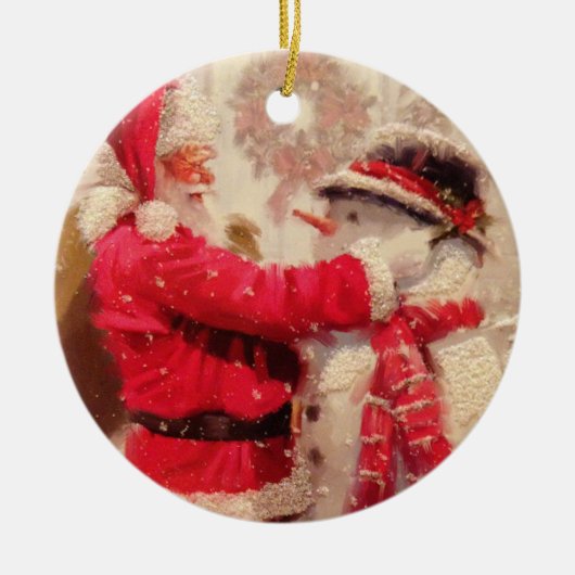 Santa & Snowman Ornament Round (Vorne)