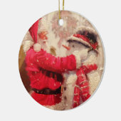 Santa & Snowman Ornament Round (Links)