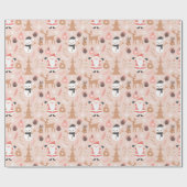 Santa Snowman Reindeer Candy Cane Weihnachtsbaum Geschenkpapier (Flach)